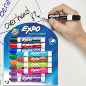 EXPO 12-Count Low Odor Dry Erase Markers, Assorted Colors as low as $8.07...