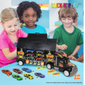 15-Piece Click N' Play Truck Transport Carrier Toy Set with Cars &...