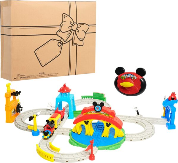 35-Piece Disney Junior Mickey Mouse Around Town Track Set $16.05 (Reg. $53) - Includes Remote Control Toy Train, Accessories, and Sounds, Amazon Exclusive