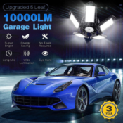 2-Pack Deformable 100-Watt LED Garage Ceiling Light with 5 Adjustable Panels...