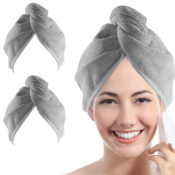 Wrap your hair in ultimate comfort and convenience with this 2-Pack Microfiber...