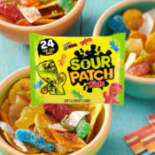 FOUR 24-Count Sour Patch Kids Original Soft & Chewy Candy Snack Packs as...