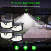 4-Pack 160-LED Motion Sensor Solar Outdoor Lights $22.74  Shipped Free...