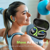 Bluetooth Sport Earbuds with Mic & Charging Case $20 (Reg. $80) - 1.5K+...