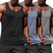 Upgrade your gym wardrobe! Men's Fab Rated 3-Pack Gym Tank Tops for just...