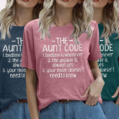 Women's Auntie Funny Letter Saying Printed Shirt $9.99 (Reg. $20) - 4 Colors...