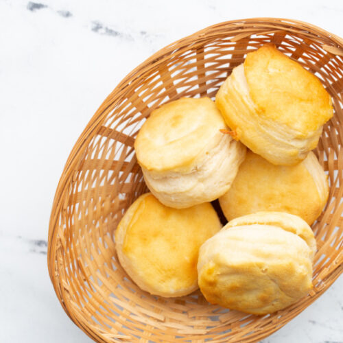 air fried canned biscuits in a basket