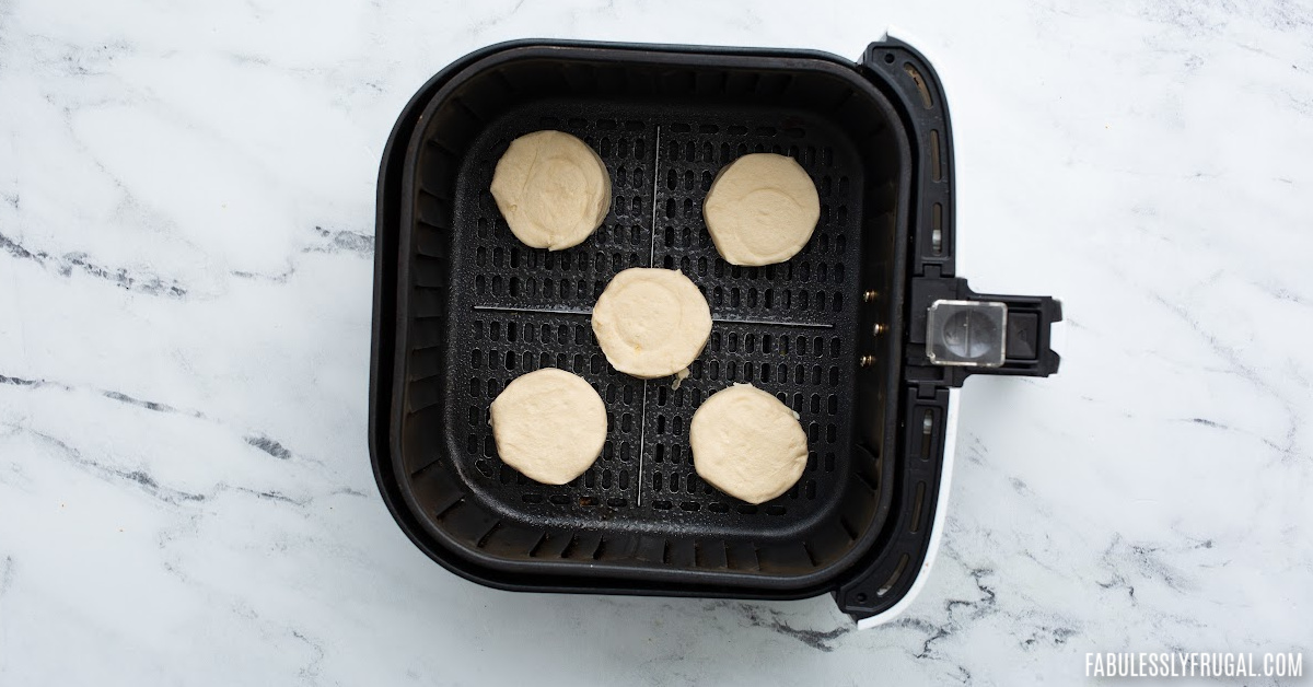 canned biscuit circle in air fryer basket