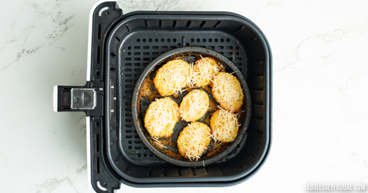 air fried potatoes with parmesan cheese on top