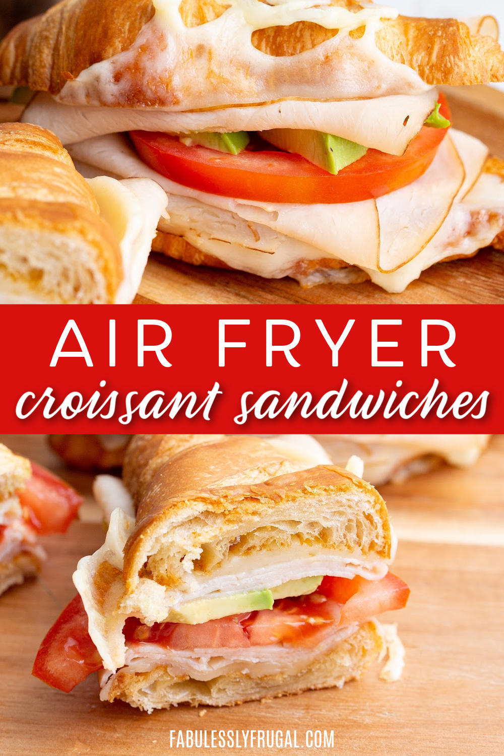 air fryer croissant sandwiches