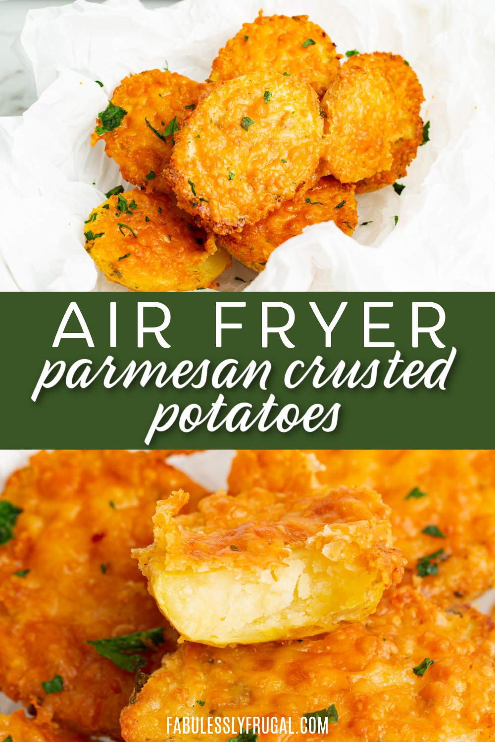 air fryer parmesan crusted potatoes