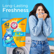 Arm & Hammer Clean Burst Laundry Detergent Power Paks, 42-Count as...