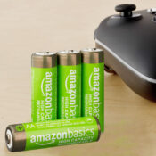 Amazon Basics 4-Pack Rechargeable AA 2400 mAh High-Capacity Batteries as...