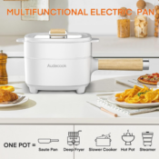 Enjoy delicious meals on the go with Electric Hot Pot with Steamer, 2L...