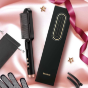 Get sleek and smooth hair effortlessly with  this Hair Straightener Brush...