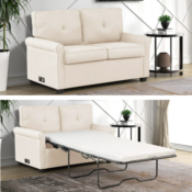 Mainstays Traditional Loveseat Sleeper with 2 outlets & 2 USB ports...