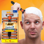 Men's Bic Comfort 3 Refillable Razor Set (1 Handle + 12 Cartridges) as...
