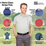 Men’s Quick Dry Polo Shirts w/ SPF 50 $20 After Code (Reg. $40) + Free...