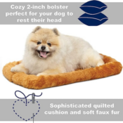Cinnamon Pet Bed with Bolster, 22-Inches $5 (Reg. $16) - 81.2K+ FAB Ratings!...