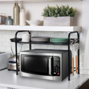 Mind Reader Microwave Oven Shelf Unit with Hook Rack $13.82 (Reg. $30)...