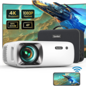 Outdoor Projector 4K Supported 5G WiFi Bluetooth $189.92 Shipped Free (Reg....