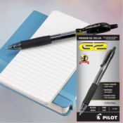 PILOT G2 Premium Refillable and Retractable 12-Count Rolling Ball Black...