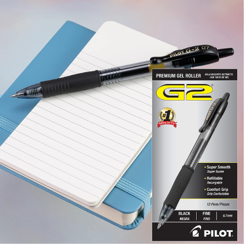 G2 Premium Retractable Fine Point Gel Ink Rolling Ball Pens Black