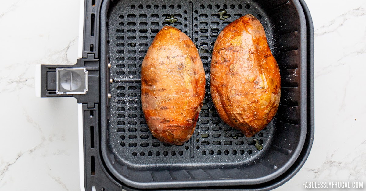 sweet potatoes in air fryer basket