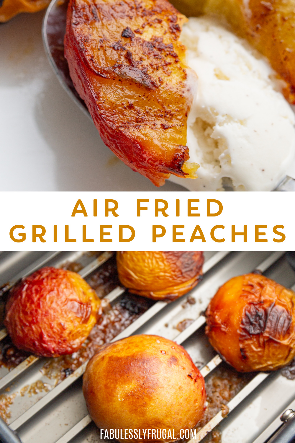 air fried grilled peaches