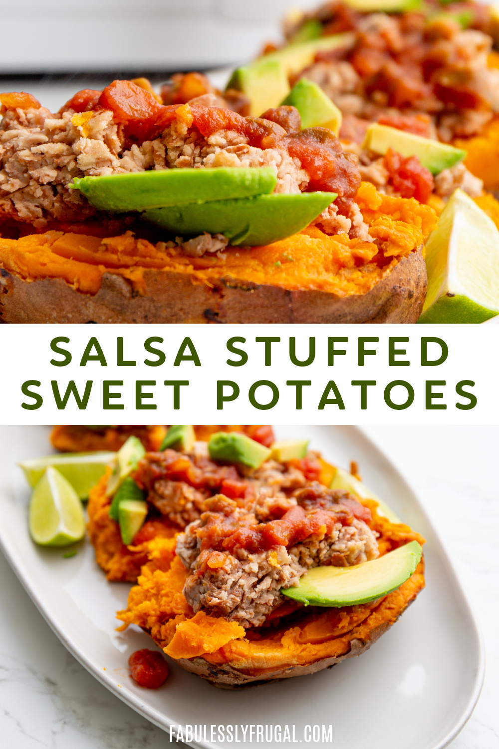 salsa stuffed sweet potatoes