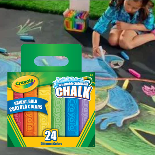 Crayola Washable Sidewalk Chalk in Assorted Colors, 24 Count