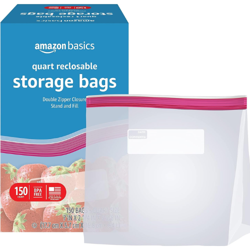 1 Quart Reclosable Food Storage Bags
