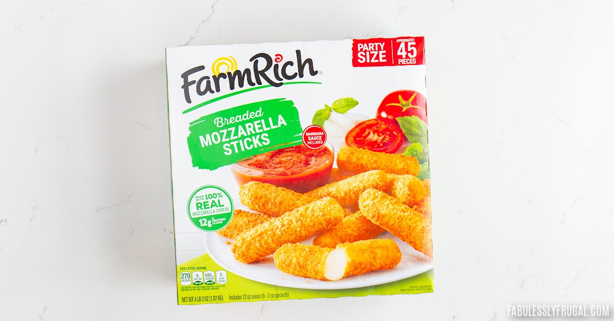 frozen mozzarella sticks box