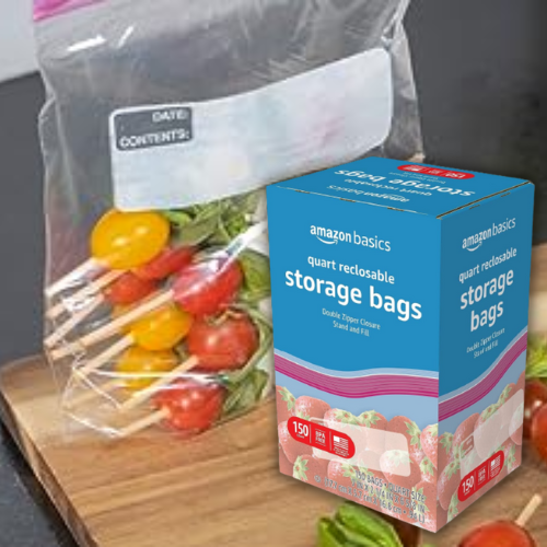 1 Quart Reclosable Food Storage Bags