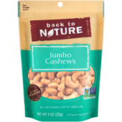 Back to Nature Jumbo Cashews Sea Salt Roasted Nuts, 9 Oz as low as $7.52...