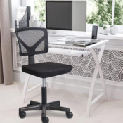 Ergonomic Adjustable Armless Computer Chair w/ Lumbar Support $37.94 Shipped...