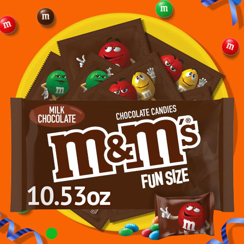 M&M'S Milk Chocolate Halloween Candy Fun Size Pieces 10.53-Ounce Bag