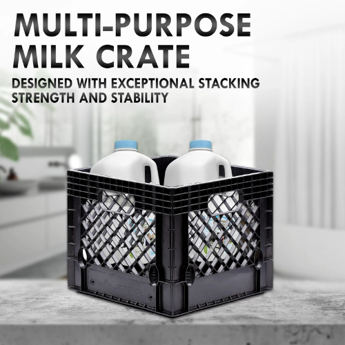 Plastic Heavy Duty Square Milk Crate, 16Quart 7.48 (Reg. 12