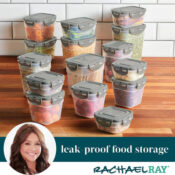 Rachael Ray Leak-Proof Stacking Food Storage Container Set with Lids, 30-Piece...