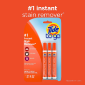 Tide To Go 3-Count Instant Stain Remover Liquid Pen, Original Scent as...