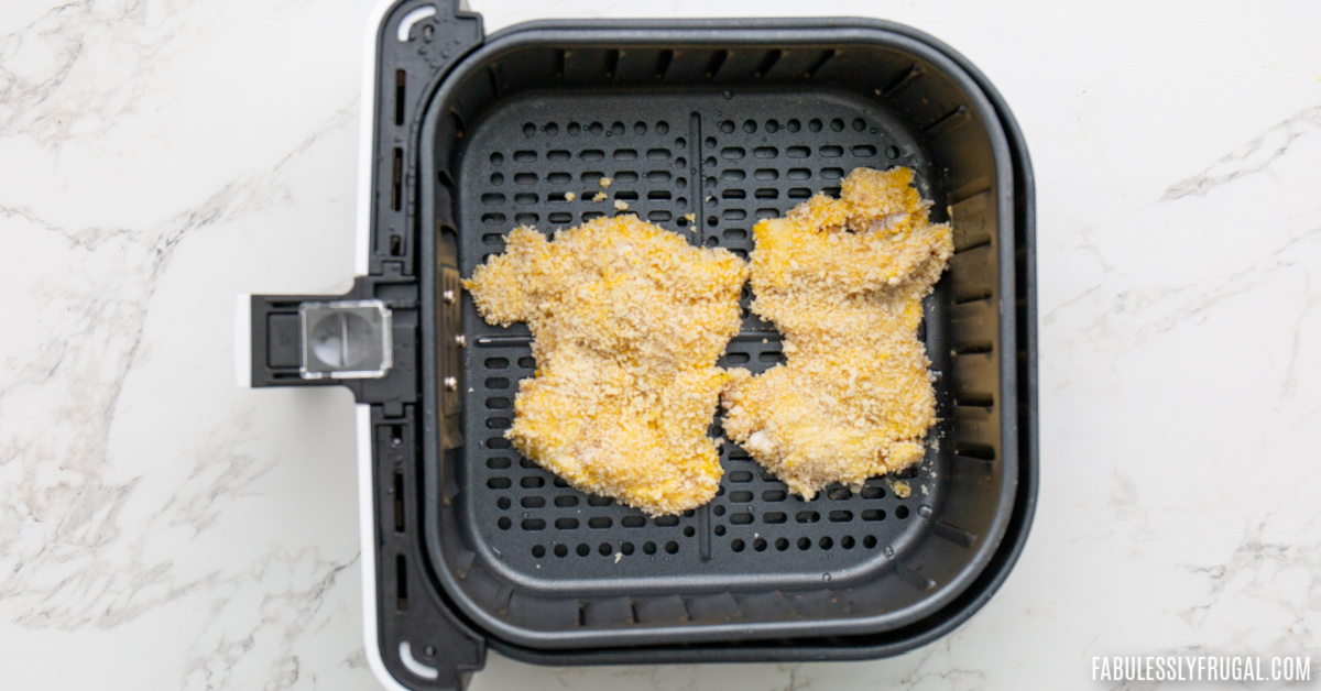 raw katsu chicken in the air fryer