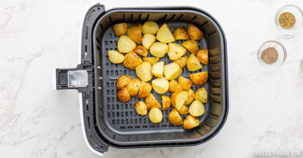 Air Fryer Greek Potatoes Recipe - Fabulessly Frugal