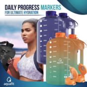 Aquafit Half Gallon Water Bottle With Time Marker $16 (Reg. $25) - 2 Colors