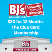 BJ's: $20 for 12 Months The Club Card Membership