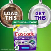 Cascade Platinum Plus ActionPacs Dishwasher Detergent, Fresh Scent, 52-Count...