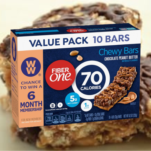 Fiber One 70 Calories 10Count Chocolate Peanut Butter Chewy Bars as