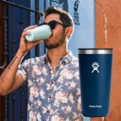 Hydro Flask Stainless Steel All Around Tumbler with Lid, Indigo, 18-Ounce...