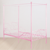 Metal Canopy Kids Platform Bed w/ Four Poster Design, Twin $89 Shipped...