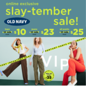 Old Navy: Slay-Tember Sale! Exclusively Online Tops on Sale from $10, Jeans...