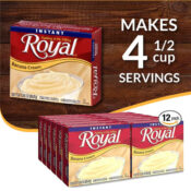 Royal Instant Pudding Dessert Mix, Banana Cream, Fat Free, 12-Pack as low...